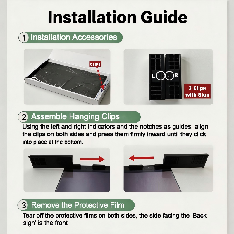 Privacy Screen Hanger Assembly Clips