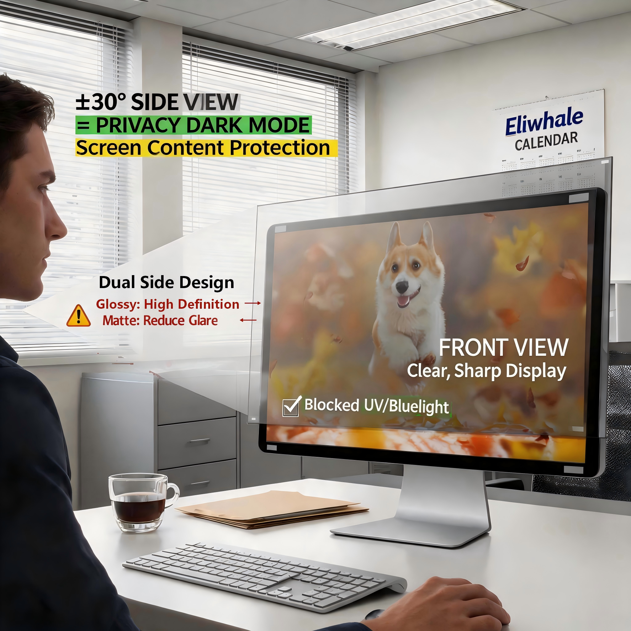Standard Stickers Privacy Screen Filter/Film for Monitor